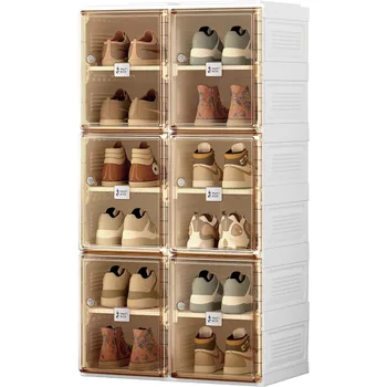 ANTBOX Органайзер для хранения обуви, портативная складная стойка для обуви для шкафа, большие ящики для шкафов для кроссовок, прочные 6-12 сеток