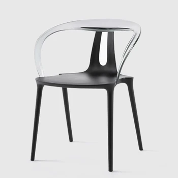Arm Пластиковый стул для отдыха Минималистичный Высокий Прозрачный Эргономичный Дизайн Стула Туалетный столик Funky Cadeiras De Jantar Балконная мебель