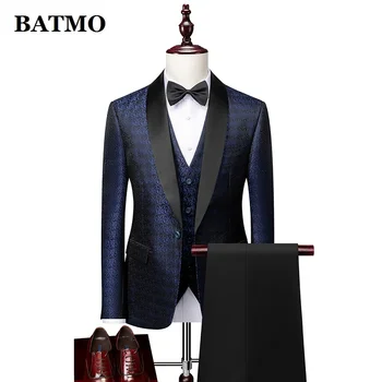 BATMO 2023 новое поступление весенние повседневные костюмы мужчины,мужское свадебное платье,куртки + брюки + жилет,1755