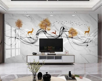 beibehang papel de parede Изготовленный на заказ новый серый мраморный узор абстрактные линии светлые роскошные дым телевизор фоновые обои