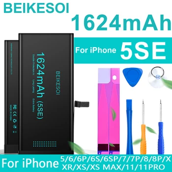 BEIKESOI 0-Тактовый аккумулятор для IPhone SE2 5 5S 5SE 6 6S 7 8 X XR XS 11 Pro Max Bateria Sticker Free Tool