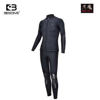 Bestdive Black Hero 2 шт. Мужской гидрокостюм Куртка на молнии 2,5 мм 3,5 мм 5 мм Yamamoto Неопреновый костюм для подводного плавания Топ и брюки с высокой талией