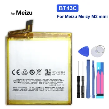 BT43C 2450 мАч Сменный аккумулятор мобильного телефона для Meizu Meizy Mei zu M2 mini M2mini BT 43C Высококачественные батареи для смартфонов