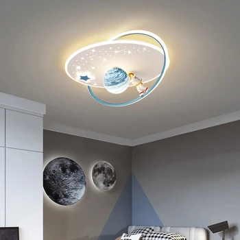 BUYBAY LED Детская потолочная лампа Люстра для детской комнаты Украшение дома Девочки Мальчики Спальня Планета Астронавт Дизайн Освещение