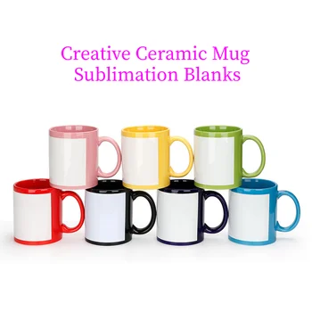 Candy Color Ceramics Mug Thermal Tranfer 11oz Кофейная чашка Чайная чашка Сублимационная пустая кофейная кружка для DIY Изображение логотипа