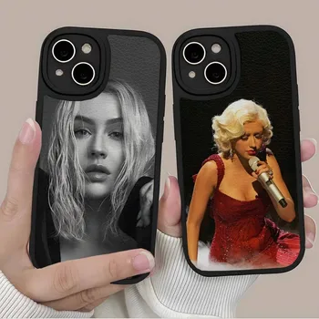 Christina Maria Aguilera Кожаный чехол для телефона для Apple Iphone 14 Pro Max11 13 12 Mini X Xr Xs 7 8 Puls Se Силиконовая задняя крышка