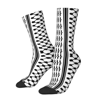 Cool Печать Палестинские носки Kufeya для женщин Мужчины Стрейч Лето Осень Зима Палестина Куфия Вышивка Экипаж Носки