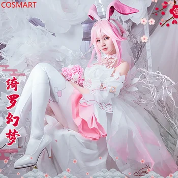 COSMART Honkai Impact 3rd Yae Sakura Flower Wdding Платье Игра Костюм Великолепный Косплей Костюм Хэллоуин Вечеринка Наряд Женщины