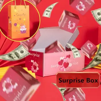 Creative Bounce Box DIY Складная бумага Красный Конверт Коробка Подарок Для Свадьбы День Рождения Сюрприз Возврат Карта Взрыв Коробка S V8K0
