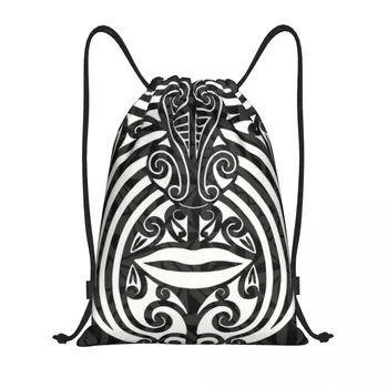 Custom Maoris Face Ta Moko Кулиска Рюкзак Сумки Женщины Мужчины Легкие Новая Зеландия Спортзал Спорт Рюкзак Мешки Для Тренировок