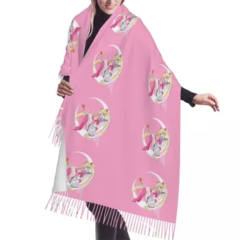 Custom Print Super Shojo Sailor Шарф Мужчины Женщины Зимние Теплые Шарфы Мода Универсальные шали Накидки