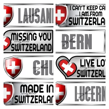 Customola - Live Love Швейцария Национальность Флаг Наклейка Бампер Наклейка Наклейка Светоотражающая Водонепроницаемая Защита от царапин Экстерьер
