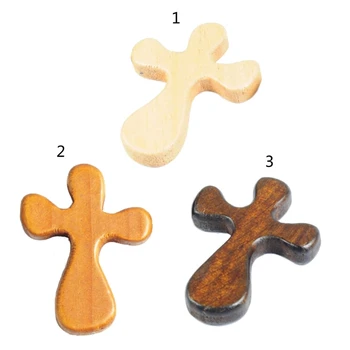 D0AD Маленькие деревянные комфортные кресты ручной работы Карманные кресты для молитвы и медитации Религиозные принадлежности Прочный