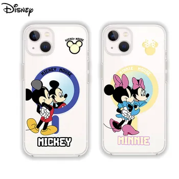 Disney Mickey Minnie Lotso Stitch Чехол для телефона для iPhone 15 14 13 12 11 Pro MAX Cartoon Anti-fall Прозрачный защитный чехол