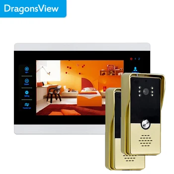 Dragonsview Видеодомофон для домашнего проводного видеодомофона 7-дюймовый внутренний монитор с камерой дверного звонка Запись движения