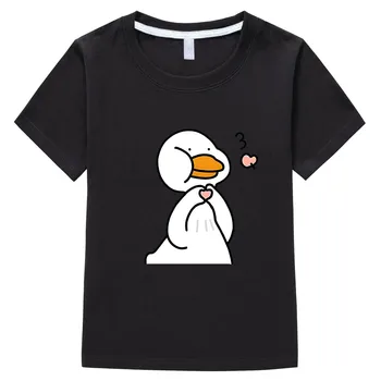 Duck Аниме Kawaii Футболки Мода Мультяшная футболка Милая манга 100% хлопок Комикс с коротким рукавом Мальчики/девочки Футболка Повседневная футболка