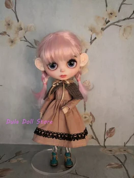 Dula Doll Одежда Платье Бледно-розовый осенний комплект Blythe ob24 ob22 Azone Licca ICY JerryB 1/6 Bjd Аксессуары для кукол