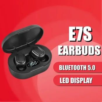 E7S Беспроводная гарнитура IPX4 Водонепроницаемые 5.0 Bluetooth-наушники-вкладыши TWS-наушники с зарядным футляром