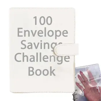 Envelope Savings Challenge 100 конвертов Бюджетный скоросшиватель PU Leather Portable A5 Money Saving Binder For Cash Budget Savings Travel