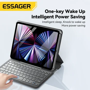 Essager Чехол для клавиатуры для iPad 10-го поколения Чехол 10,9 дюйма 2022 Bluetooth Беспроводная клавиатура Складной магнитный чехол для планшета