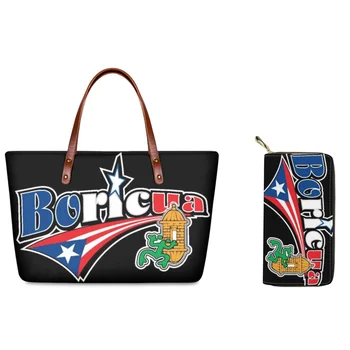 FORUDESIGNS 2 шт./компл., модные женские сумки, комбинированные кожаные сумки, кошелек, пуэрто-рико, дизайн флага, удобство покупок