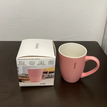 Gliging Простая кофейная чашка Офис Главная Серия Macaroon Кофейные керамические чашки Розовая креативная милая чашка