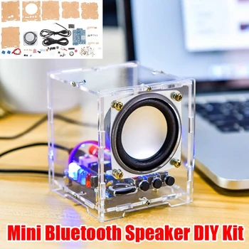 HU-009 Bluetooth-совместимый динамик Мини-спейкер Блок Электронный компонент DIY Kit Беспроводной проводной 5 В постоянного тока и акриловая оболочка