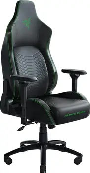 Iskur Gaming Chair: Эргономичная система поддержки поясницы Многослойная синтетическая кожа Подушки из пеноматериала высокой плотности Черный/зеленый