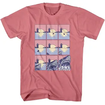 Jaws Pastel Comic Shark Chase Мужская футболка с длинными рукавами