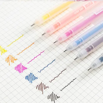 Jelly Color Ink Gel Pen Set Простой дизайн 0,5 мм Дневник Пишущий маркер Ключ Граффити Школьные принадлежности Симпатичные канцелярские товары