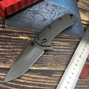 Kershaw 1556Ti Cryo II Вспомогательный флиппер-нож 3,25 дюйма с гладким лезвием На открытом воздухе EDC Охота Выживание Самооборона Складные карманные ножи