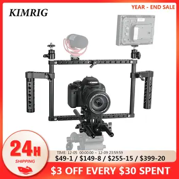 KIMRIG 60D,70D,80D,5D MarkII Полнокадровая цифровая зеркальная камера с регулируемой двойной сырной рукояткой для Canon Sony Panasonnic