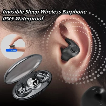 MD538 Невидимые беспроводные наушники для сна,TWS Bluetooth 5.3 Скрытые наушники,IPX6 Водонепроницаемые спортивные наушники с шумоподавлением