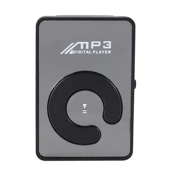  Mini Mirror Clip USB Digital Mp3 Music Player Поддержка 8 ГБ SD TF Card Black