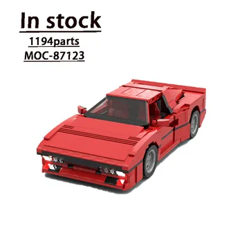 MOC-87123 Красный классический суперкар 288 GTO Сборка Сращивание Строительный блок Модель 1194 Детали строительного блока Детский подарок на день рождения