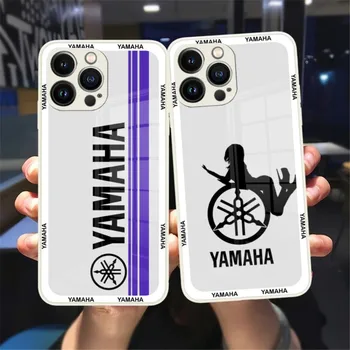 Motorcycle Racing YAMAHA Чехол для телефона Черное белое стекло для IPhone 13 14 12 11 Pro Max Plus Mini X XR 8 7 6s SE2020 Чехол