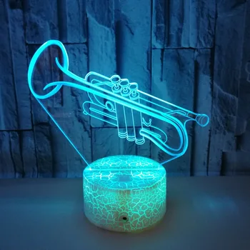 Nighdn 3D Лампа Труба Ночник Для Детской Комнаты Декор 7 Изменение цвета Сенсорный USB Настольная лампа Светодиодный ночник Детские подарки на день рождения