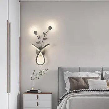 Nordic Home Светодиодный настенный светильник зеркало светодиодное освещение Творческая гостиная Фон Настенные светильники Цветочные прикроватные бра