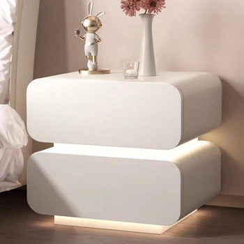 Nordic Smart Прикроватные тумбочки Белые ящики созданы Nordic Современные прикроватные тумбочки Шкаф для хранения Mesa de Noche Мебель для дома 50MQNS