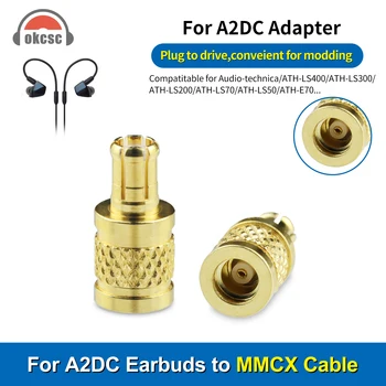 OKCSC Разъем для наушников A2DC Штекерный адаптер MMCX для Audio-technica ATH-LS400 / ATH-LS300 / ATH-LS200 / ATH-LS70 / ATH-LS50