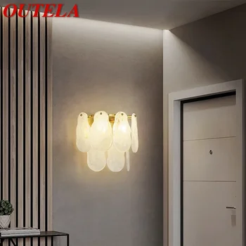 OUTELA Современный латунный настенный светильник Роскошная прикроватная лампа для гостиной и спальни Настенный светильник для коридора прихожей в стиле ретро