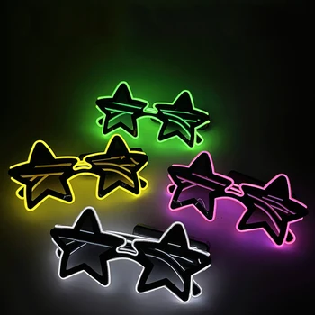 Party Светящиеся неоновые очки Cool Luminous Colorful LED Up Stars Очки для ночного клуба DJ Dance Decor Photo Props Supplies