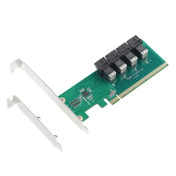 PCI-E 16X на четыре U.2 SFF-8639 SFF-8643 NVME PCIe твердотельный адаптер DTATE для расширения материнской платы