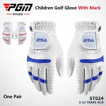 pgm 1 пара Детские дышащие эластичные перчатки для гольфа Варежки из микрофибры для мальчиков и девочек с полными пальцами Mark Kids Мягкие спортивные перчатки