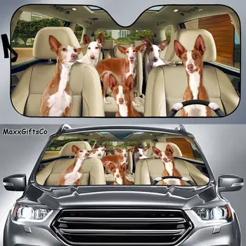 Podenco Ibicenco Автомобильный солнцезащитный козырек, Лобовое стекло Podenco Ibicenco, Семейный зонтик для собак, Аксессуары для автомобилей для собак, Украшение автомобиля, Подарок для