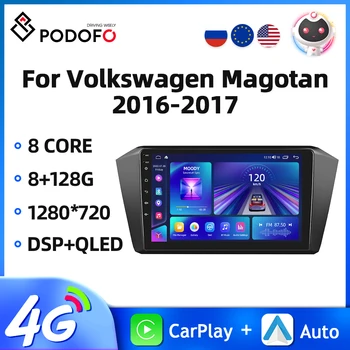 Podofo 10.1'' Android Автомагнитола для Volkswagen Magotan 2016-2017 2Din Мультимедийный плеер Android Auto Carplay WIFI DSP Автозвук