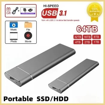 PS5 1 ТБ 2 ТБ Высокоскоростной твердотельный накопитель M.2 2.5 256 ТБ Внешний жесткий диск Мобильный жесткий диск USB3.1 6 ТБ 8 ТБ 30 ТБ SSD Жесткий диск HD для ноутбука