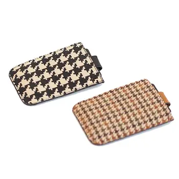 PU кожа гусиная лапка сумка для карт в корейском стиле карманные держатели для карт клатч выдвижного типа короткий кошелек на открытом воздухе
