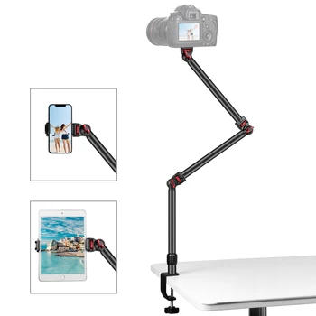 PULUZ Настольная подставка для камеры Вспомогательный удерживающий рычаг Гибкий потолочный стол для веб-камеры C-образный зажим для фотосъемки в прямом эфире