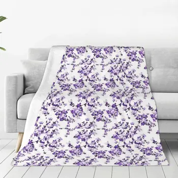 Purple Bolssom Одеяло Покрывало На Кровати Одеяло Покрывало Кровать Queen